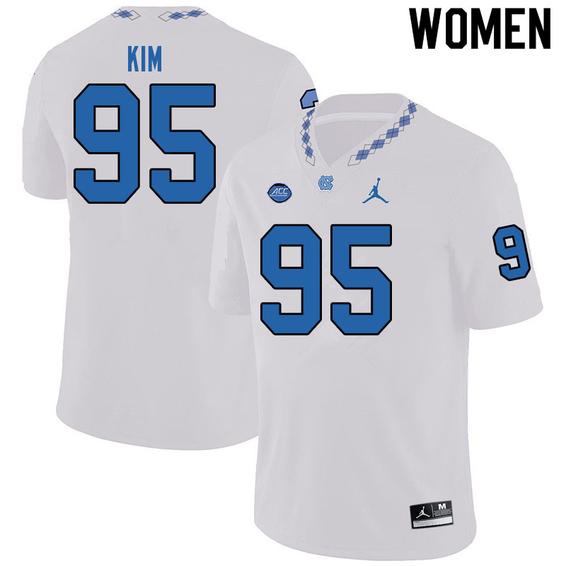 Jordan Brand Women #95 Jonathan Kim North Carolina Tar Heels College Football Jerseys Sale-White